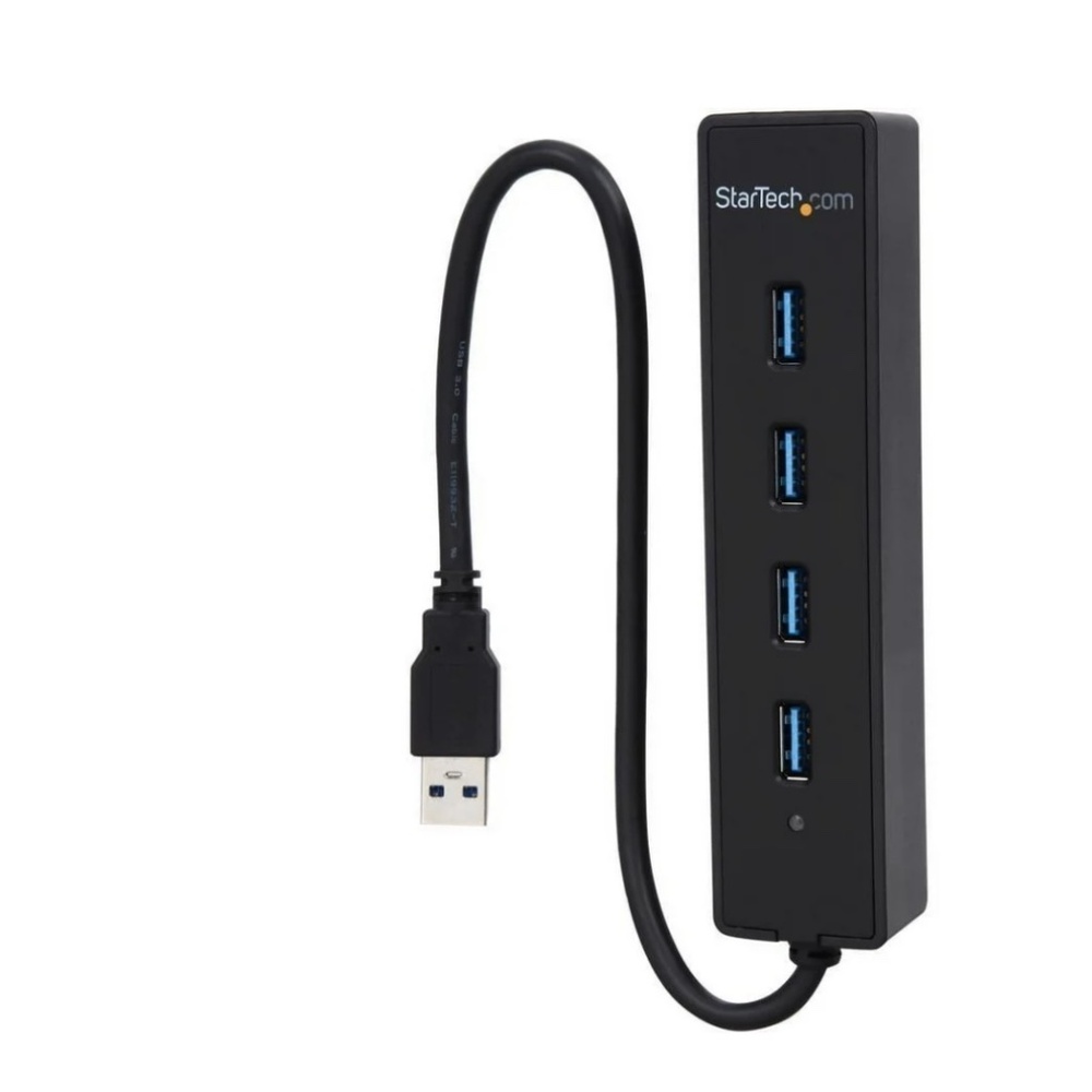 Startech ST4300PBU3 4-port Portable USB 3.0 Hub Built-in Cable Super Speed NEW